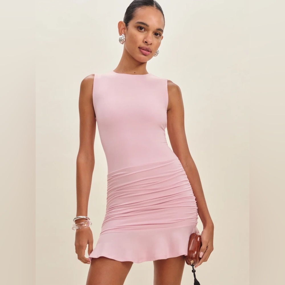Reformation Amelia Knit Dress Pink - Size XS